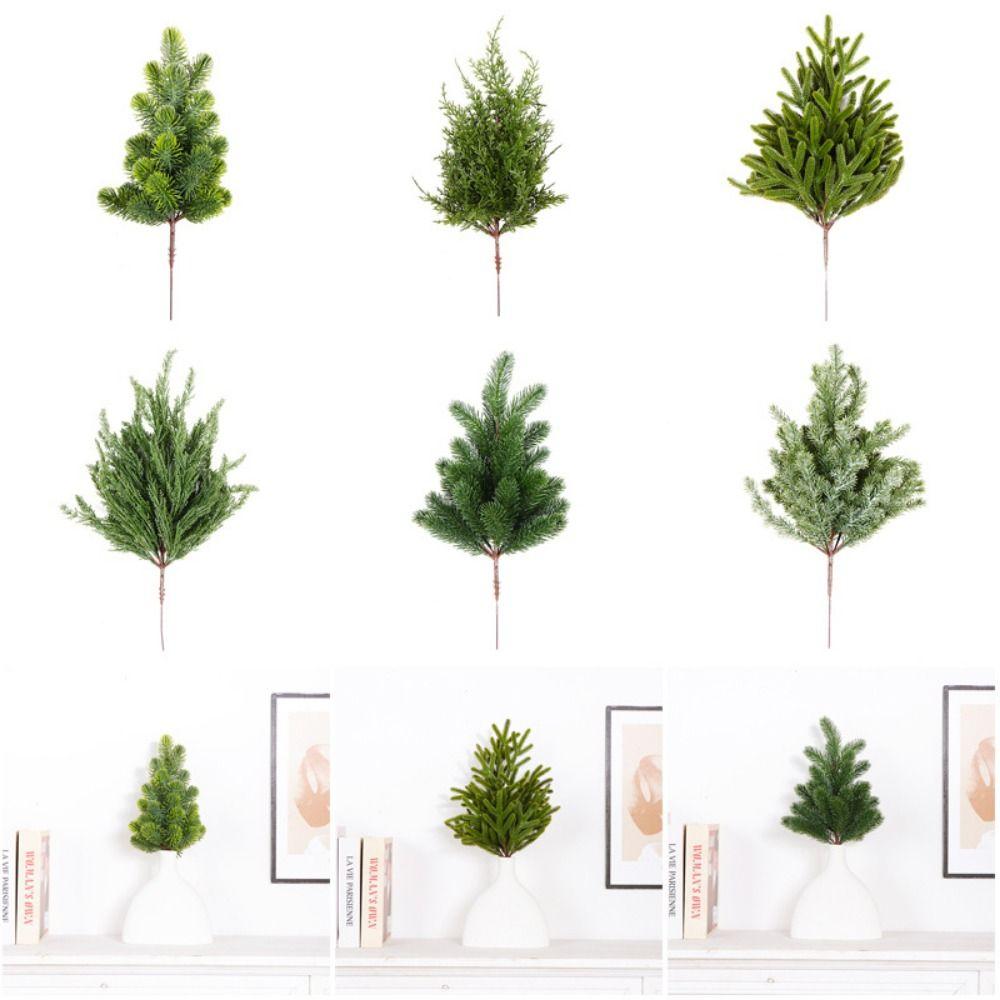 Plastic Artificial Pine Branches Green Realisticl Green Garland Christmas Decorations