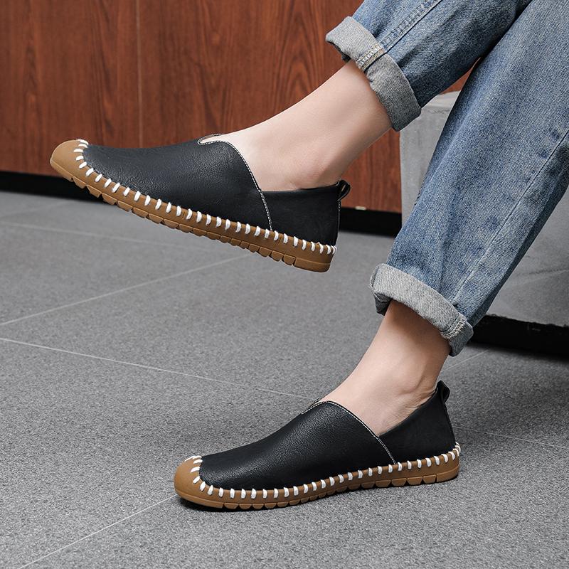Leather Men Water Beach Sandals Summer Outdoor Casual Closed Toe Sports Sandals Non-slip Soft Hiking Wading Sneakers PLUS SIZE 48