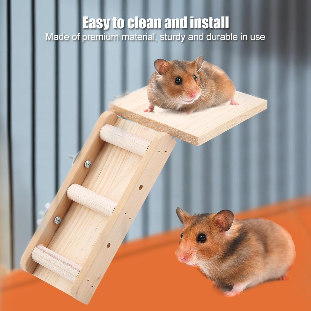 Wooden Parrot Hamster Toys Ladder Platform Set Small Animal Toys Climbing Kits