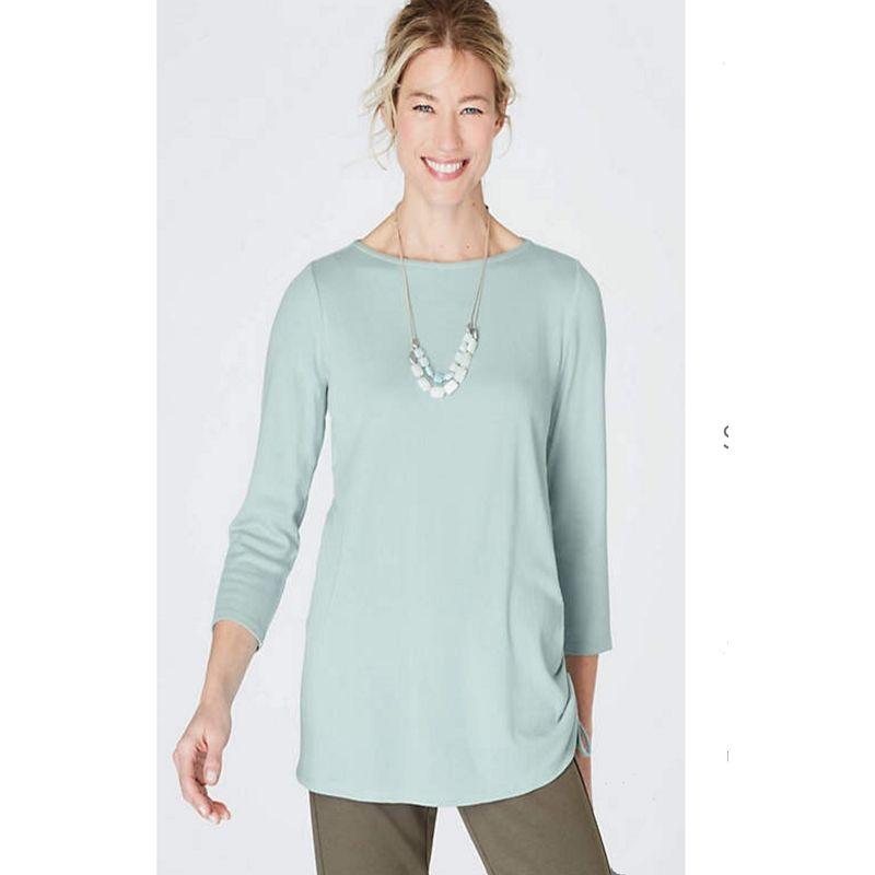 

Modal Cotton Knitted Fashion Pullover Slim Looking Tops Shallow Lake Blue M