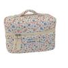 Cord-Blumen-Kulturbeutel mit großem Fassungsvermögen - Tragbare Hautpflege-Aufbewahrung für Frauen