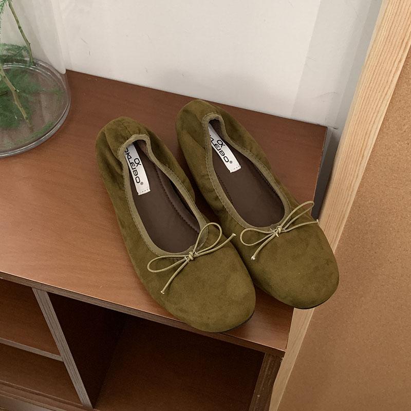 Fashion Fashion Butterfly-Knot Women Ballet Flats Dance Shoes With Height Increasing Female Shallow Footwear Ladies Flats Slip On Shoes