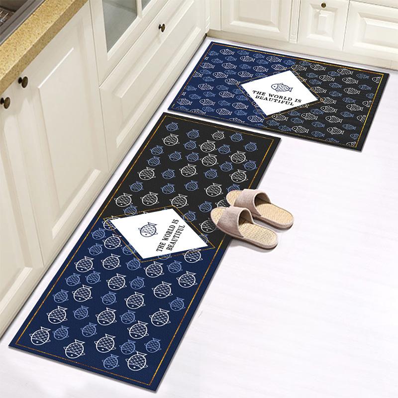 WTEMPO Kitchen Carpet Printed Carpet Thick Foot Mat Floor Mat Simple Door Mat Entrance Door Mat