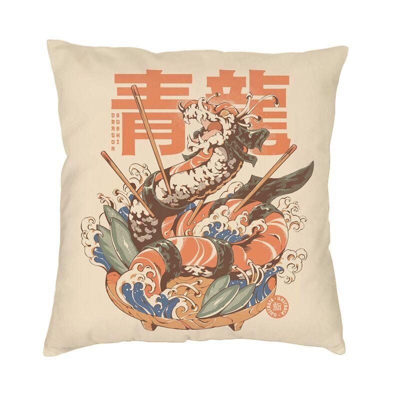 Japanese Samurai Cat Cushion Covers Sofa Home Decorative Square Throw Pillow Cover 40X40Cm