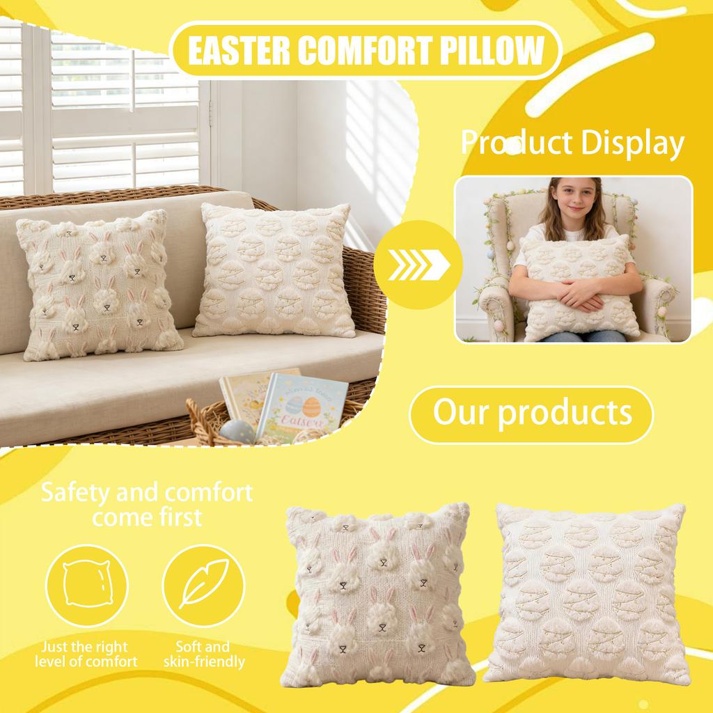 Stickerei KissenbezugBestickte Eier Pompon Spitze für Sofa Überwurf Kissenbezug Kissenbezug Heimdeko Ohne Füllung