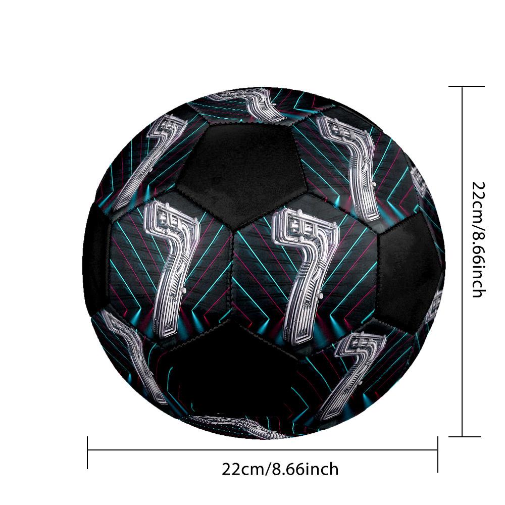 1pc Futuristic Number Size 5 Soccer Ball, Indoor Outdoor Football, Casual Soccer, Street Soccer, Suitable for Training, Leagues, & Casual Matches, Ide