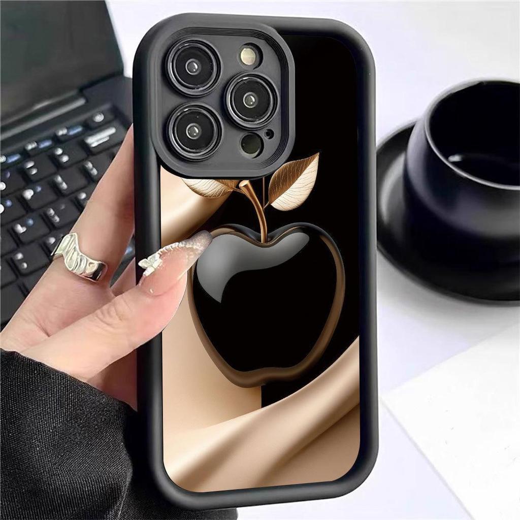 Grooved Black Apricot iPhone 14/15/16/17 Pro Max Case