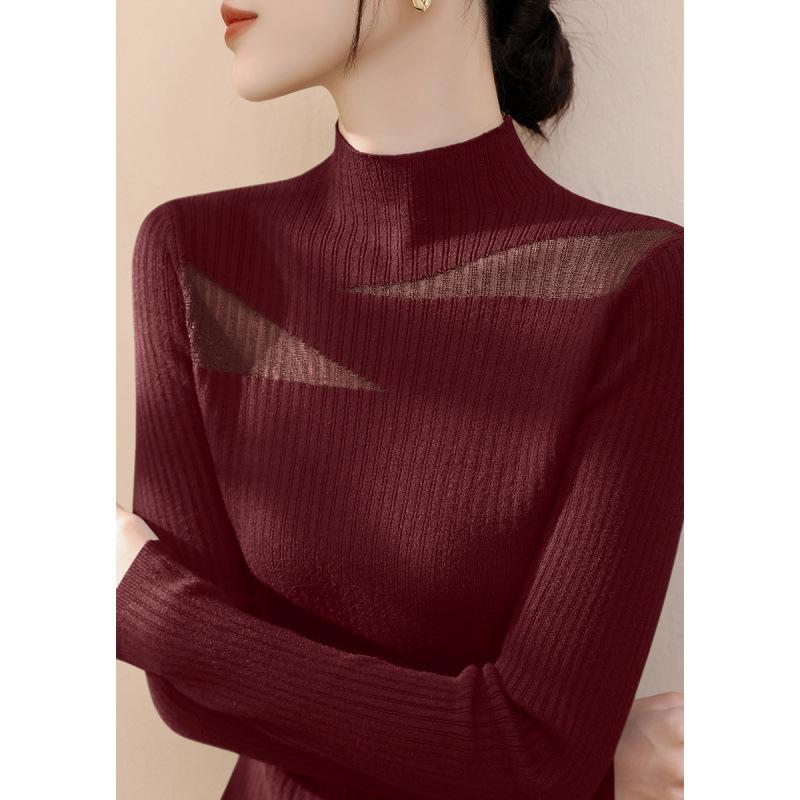 

Новый черный вязаный свитер с длинным рукавом женский свитер с полувысоким воротником приталенный базовый топ one size fits all красный