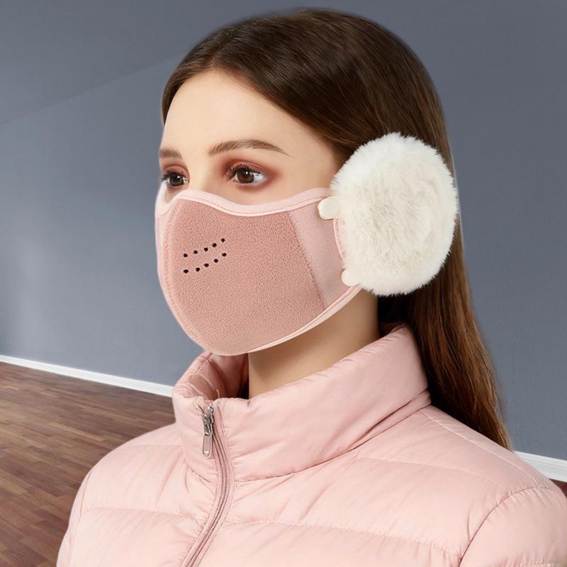 2025 A/W Plus Velvet Warm Mask with Cute Cloud Ear Protection, Detachable, for Women & Men - Ideal for Cycling & Cold Weather