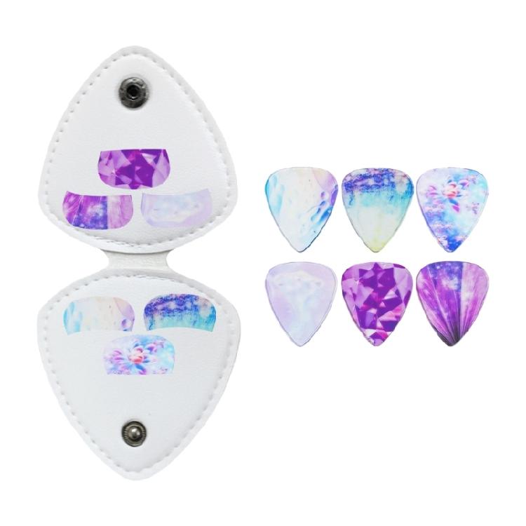 Guitar Picks Organizers Plectrums Bag with 6 Picks, PU Leather Guitar Pick Holder Case Guitar Pick Storage Pouches Box