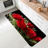Red Rose Flower Pattern Carpet Mat Rug Living Room Home Decoration Romantic Floral Floor Mat Valentine Day Gift Non Slip