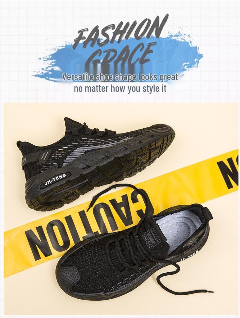 Plus Size Men's Breathable Mesh Sneakers, Spring 2025 - Fashionable, Versatile, and Comfy for Casual or Running Activities.