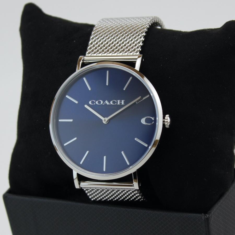 

Coach Мужские часы Charles Silver из нержавеющей стали с сетчатым браслетом 36 мм 14602437 синий