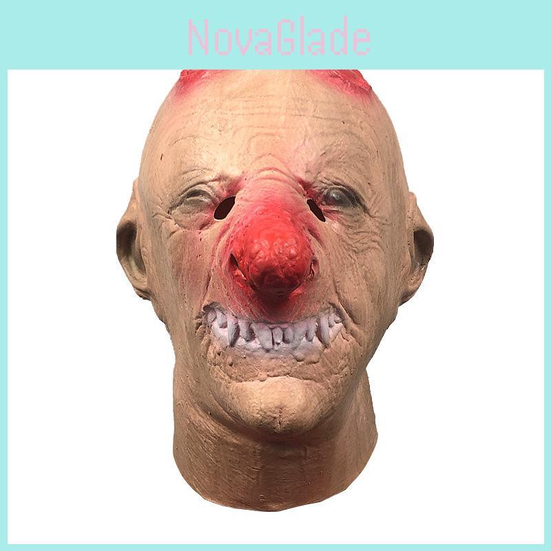 Scary Red Nose Clown Latex Mask For Halloween Party Costume Fun And Festivities