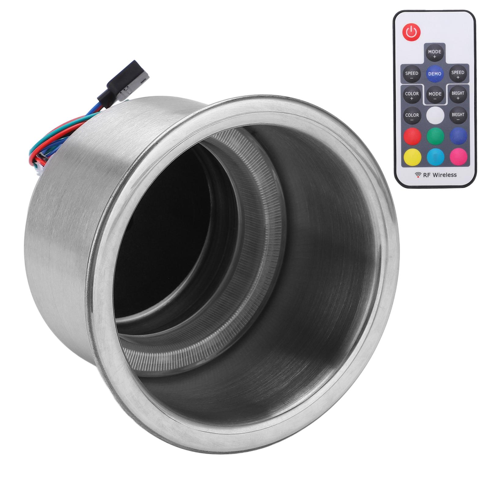 Boat Cup Drink Holder Stainless Steel Marine RGB Cup Holder Rack with Remote Control for Yacht RV Truck