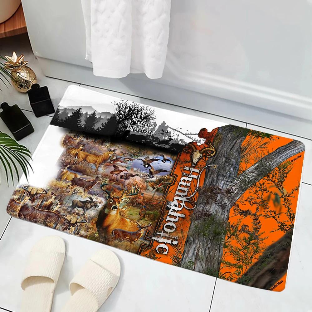 Animal Hunting Boar Carpet Decorate 3D Printed Doormat for Home Indoor Bedroom Toilet Kitchen Mats Rectangle Area Rugs Pig Duck