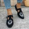 Large Size Pointed Single Shoes Autumn New European and American Light Mouth Thick Heel Embroidered Single Shoes