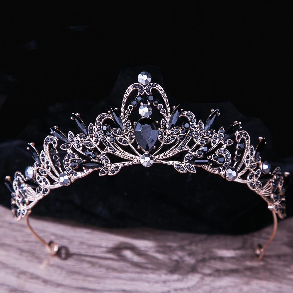 DIEZI Baroque Luxury Girls AB Red Green Blue Crystal Bridal Wedding Tiara Crown Bride Queen Headbands Hair Jewelry Accessories