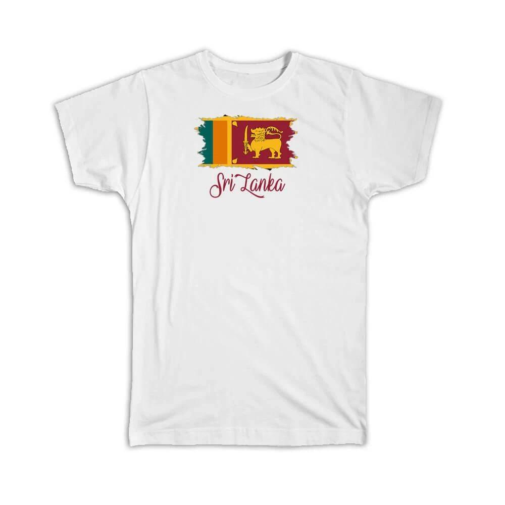 Gift T-Shirt : Sri Lanka Flag SriLankan Country Expat M