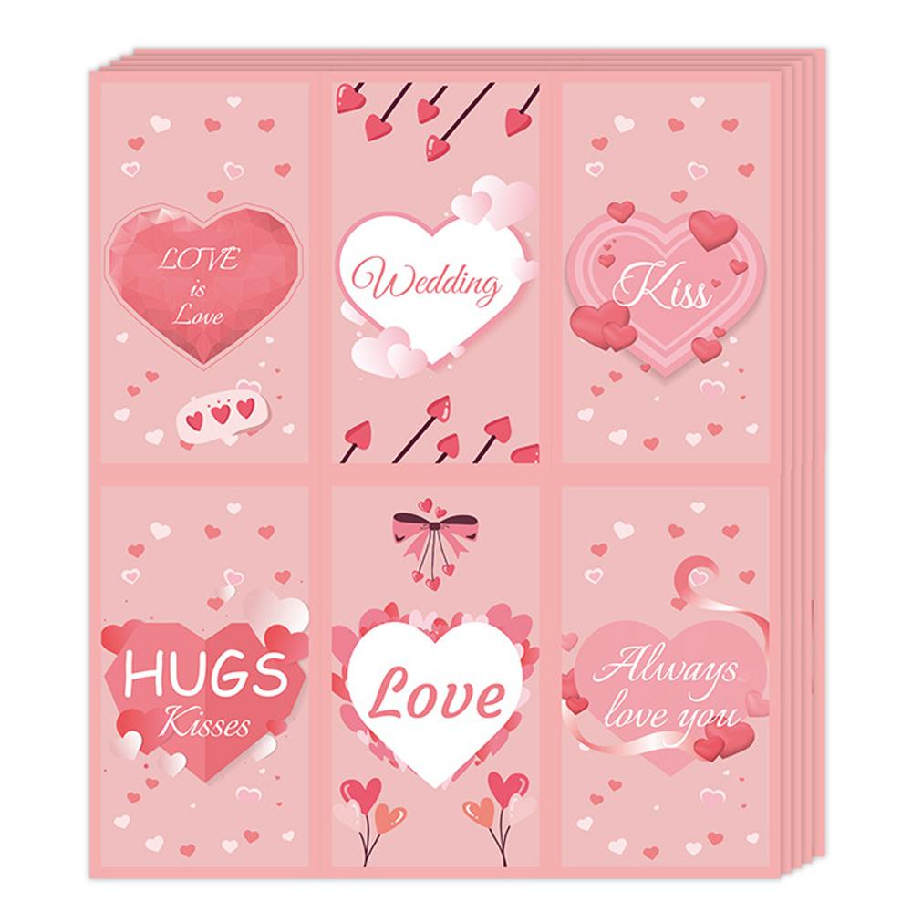 

5 листов свадебных наклеек-пломб для конфет в форме сердца «Я люблю тебя», креативные этикетки для украшения вечеринки и подарков 14x12cm