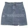 Denim Mini Skirt with Inner Simple Casual [Waiwai Goods] Built-in Lining, A-line, Style, Women's (XL, Blue)