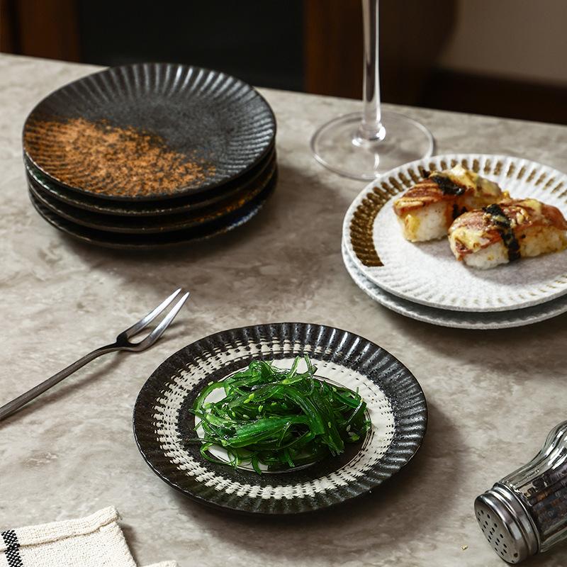 Japanese ceramic plate, Japanese grilled meat, side dishes, snack commercial disc 5-inch chrysanthemum plate, cake dessert
