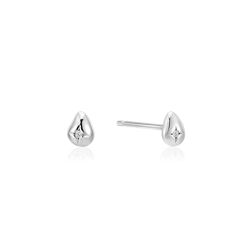 Pebble 925 Silver Stud Earrings e043-05H