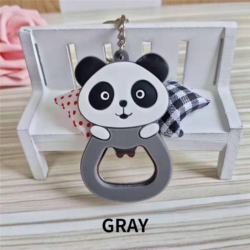PVC Schlüsselanhänger Cartoon Panda Silikon Flaschenöffner Weinanfänger Kühlschrankaufkleber