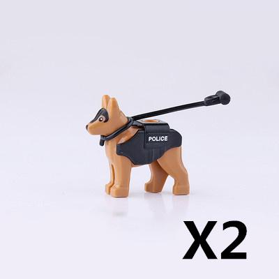 MOC Militärzubehör Bausteine Soldatenfiguren Sandsack Hund Hindernis Camouflage Zelt Schaufel Waffenbox Spielzeug Kinder J038