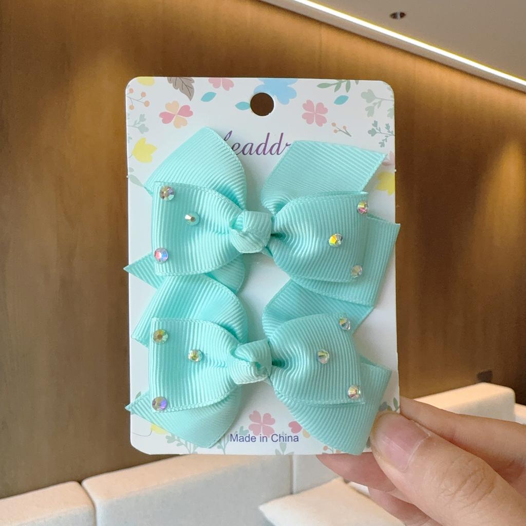 2Pcs/lot Baby Solid Hair Bows Hair Clips Ribbon bow Hairpin for Girl Cheer Bowknot Barrettes Children Headwear Hair Accessories
