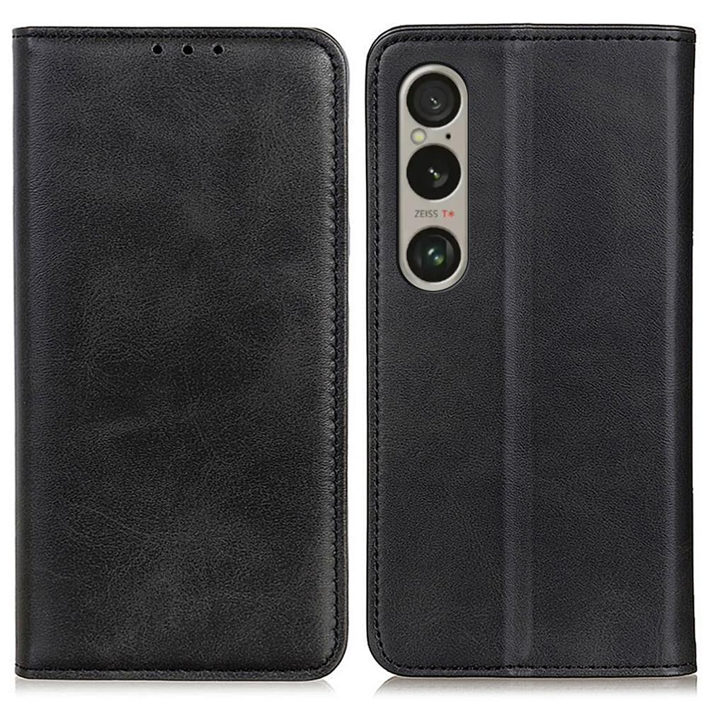 For Sony Xperia 1 VI Case Split Leather Magnetic Closing Phone Shell Wallet Protective Cover