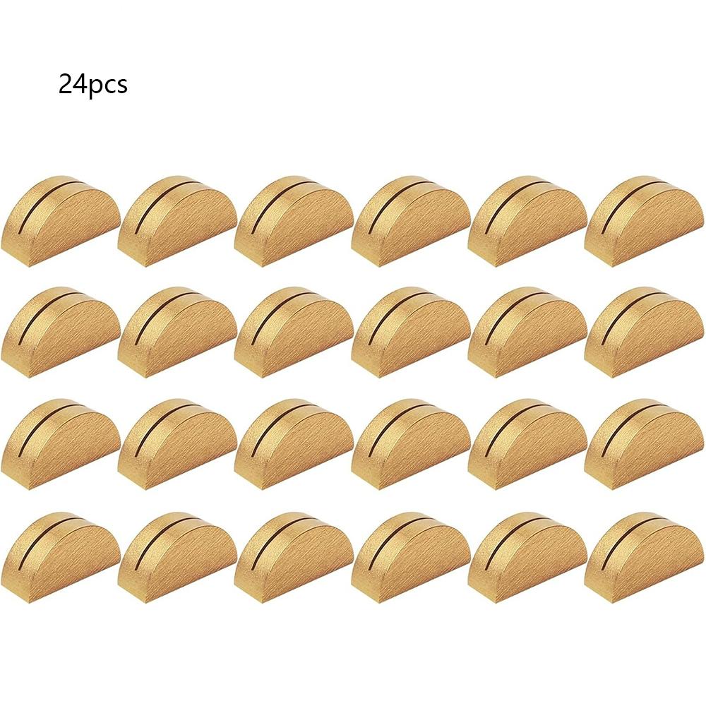 24pcs Gold Wooden Place Card Holders for Wedding Party Restaurant Decoration