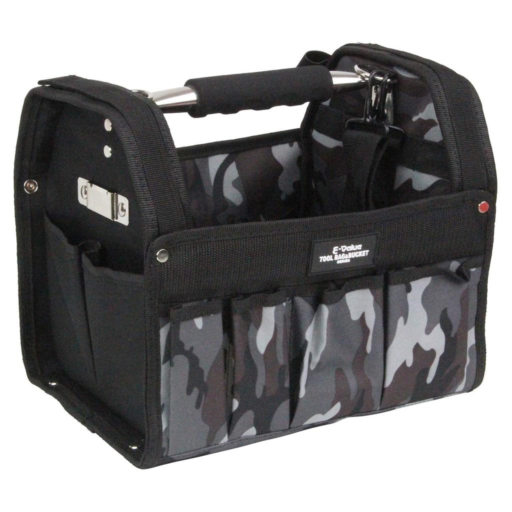 Tool Carry Bag S Camouflage Gray with Shoulder Strap and Convex Holder E-Value ETC-OP-S-CGRY