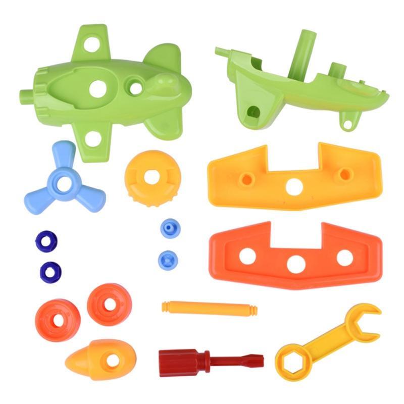 Baby Cartoon Car Toys DIY Disassembling Screwdriver Assembled Toys Children Train Plane Building Blocks Model Tool Kids Gifts