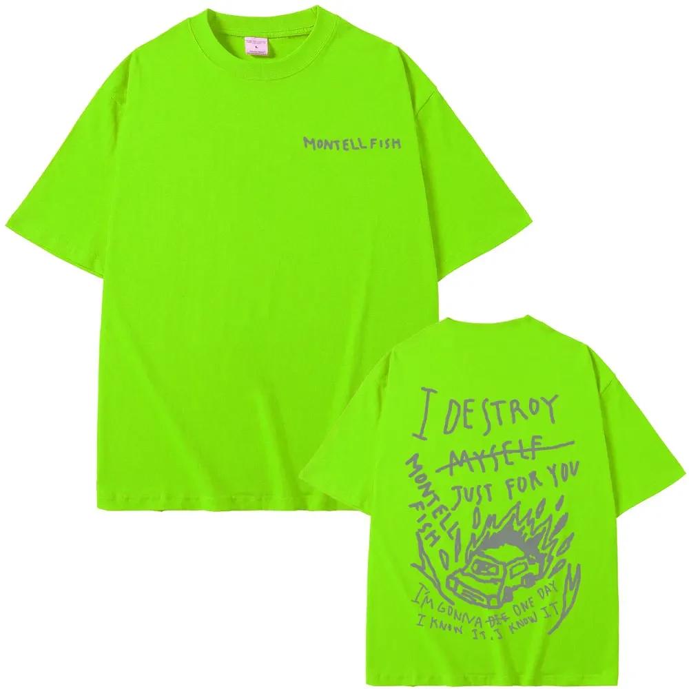 Zanger Montell Fish Jamie Ik Maak Mezelf Kapot Alleen Voor Jou Grafische T-shirts Unisex Wounisex Mode Casual T-shirts Mannen Oversized T-shirt