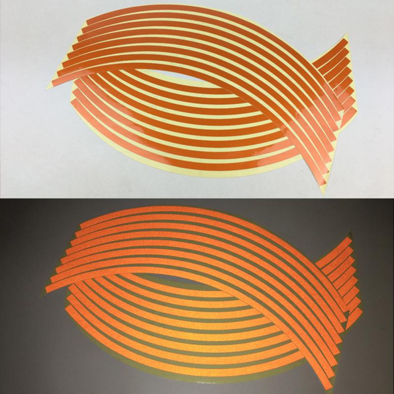1 Pair PVC Motorcycle 18-inch Wheel Rim Stickers Modified Wheel Stickers Tire Reflective Stickers