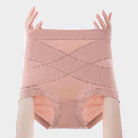 Women's High Waist Cotton Underwear Seamless Tummy Control Shapewear Panties Stretch Full