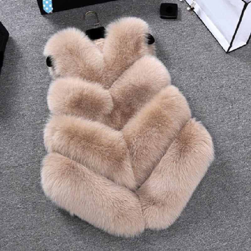 Autumn Winter Imitation Faux Fur Coat Women Waistcoat Fashion Fur Sleeveless Jacket Vest Ladies Outerwear Female Tops
