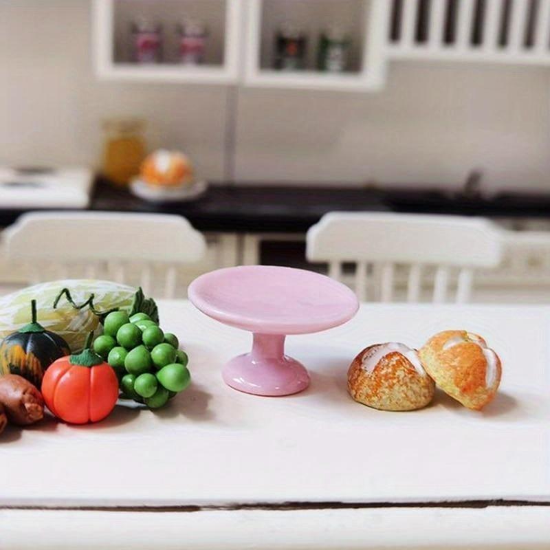 2pcs 1:12 Dollhouse Miniature Pot Mini Milk Pan Ceramics Pot Dessert Pan Cake Stand Fruit Tray Dollhouse Kitchen Decor New