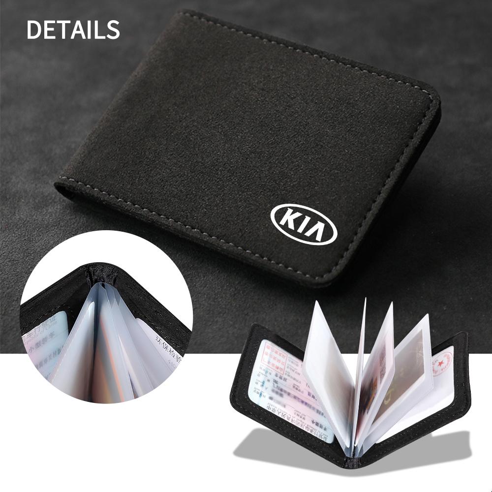 Car Logo Ultra-Thin Driver License Cover Card Business ID Pass Holder For KIA Ceed KX1 K5 K6 Sportage Optima Sorento RIO Picanto qdkpe55