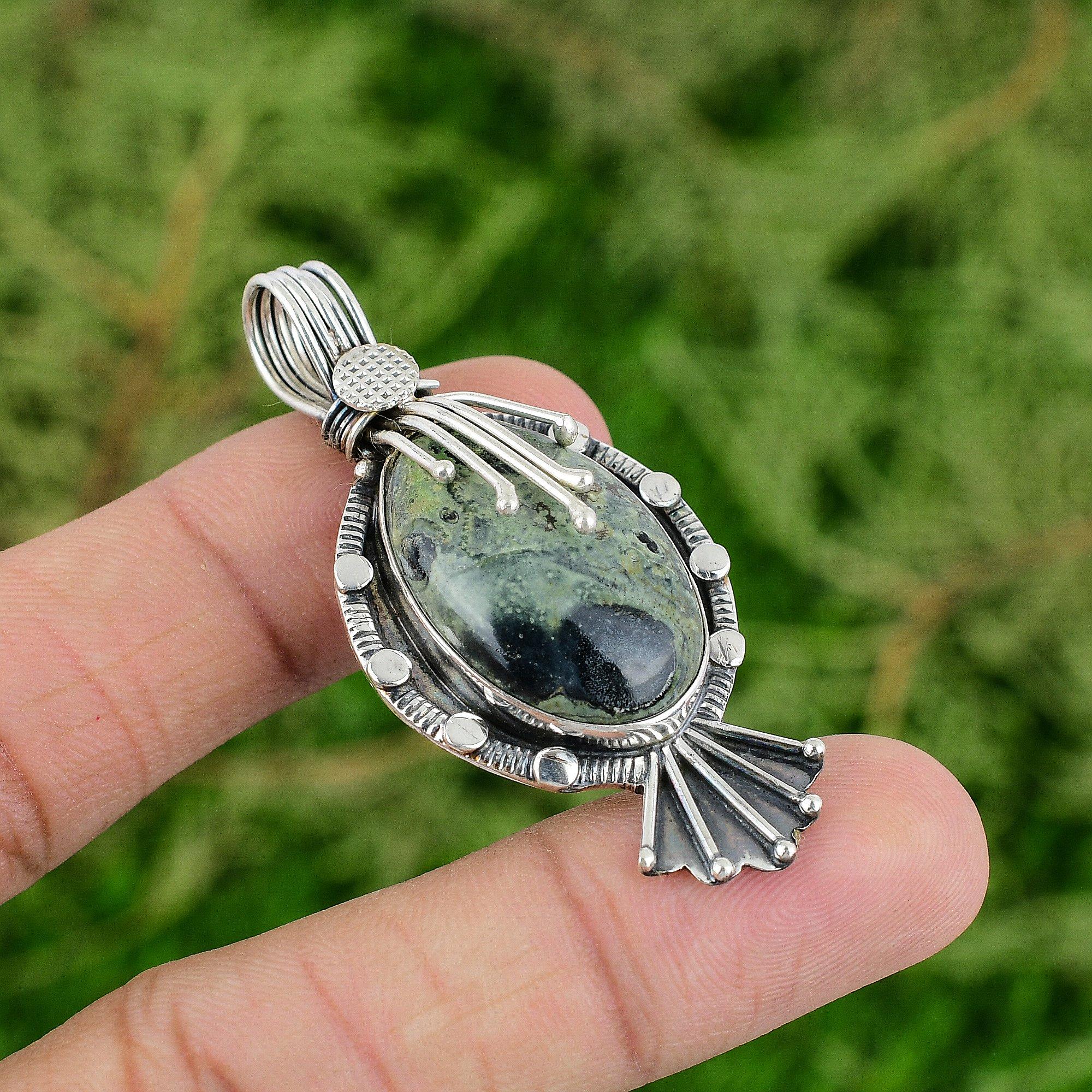 

Sisters Day Deal 925 Sterling Silver Kambaba Jasper Stone Mother Pendant Jewelry