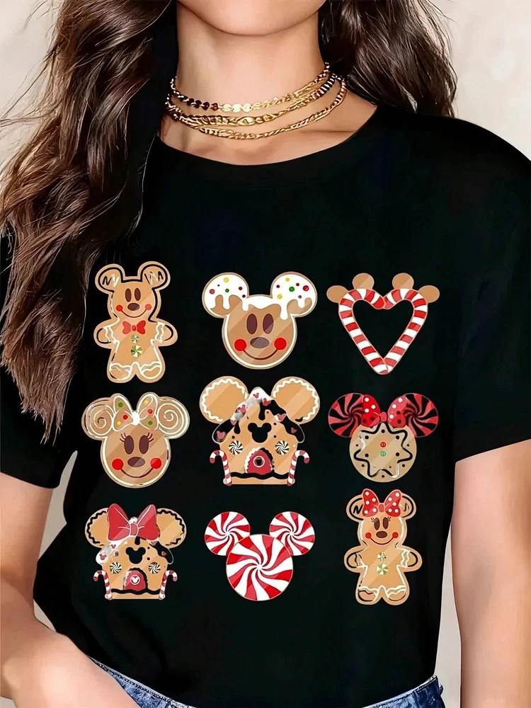 Funny Mickey Minnie Gingerbread Candy Heart Bow TShirt Unisex 4 S
