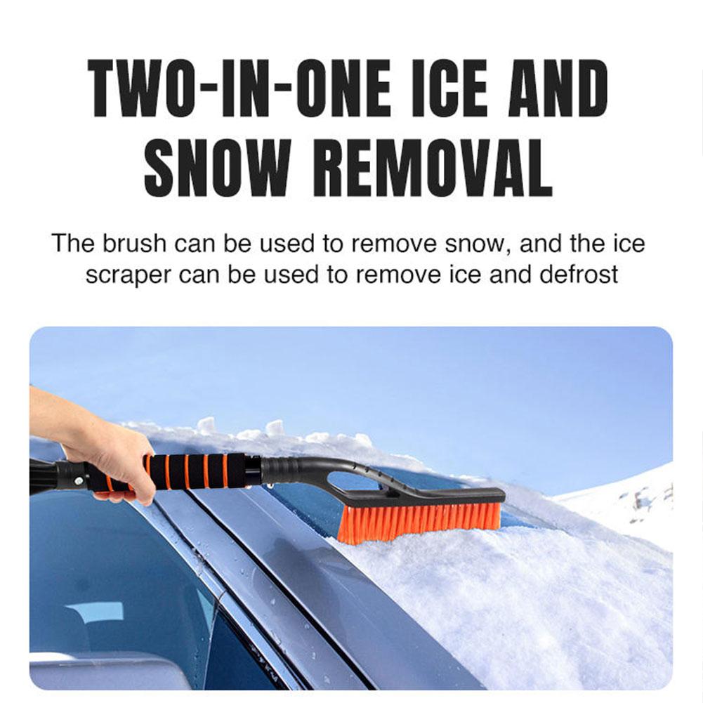 Multifunctional Snow Shovel 2 in 1 Windscreen Shovel Scraper Windscreen Soft Long Handle Brush Car Cleaning Tools