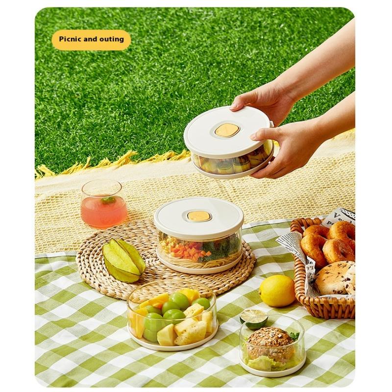 Glass Airtight Containers Heat Resistant Lunch Box Food Storage Box For Frozen Rice Salad Bowl