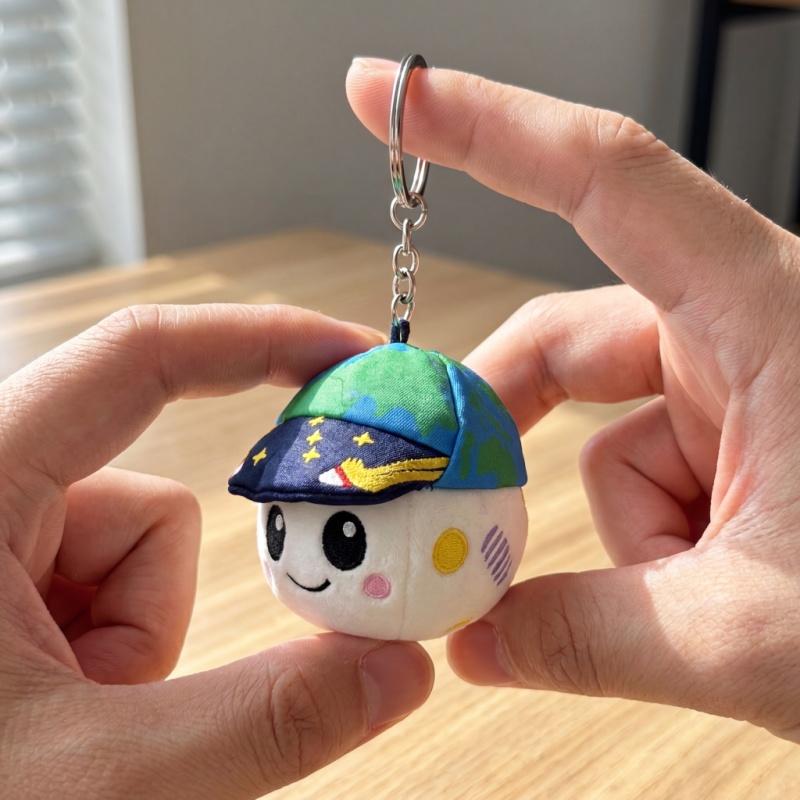 Multicolor Embroidered Hat Plush Toy Set For Kids Collectible Stuffed Soft Dolls With Keychains Waist Waist