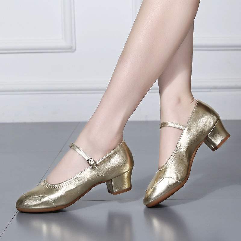 Fashion Women Square Dance Shoes Soft Bottom for Practice Teaching Suitable for All Seasons Social Dance Shoes Women Sling Lolita Shoes