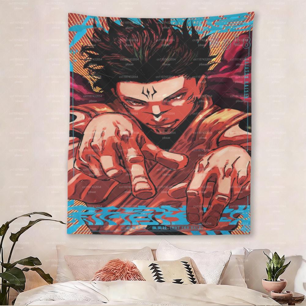 JJujutsu KKaisen Wall Tapestry Anime Manga Art Wall Hanging for Bedroom Dorm Living Room Fan Decor