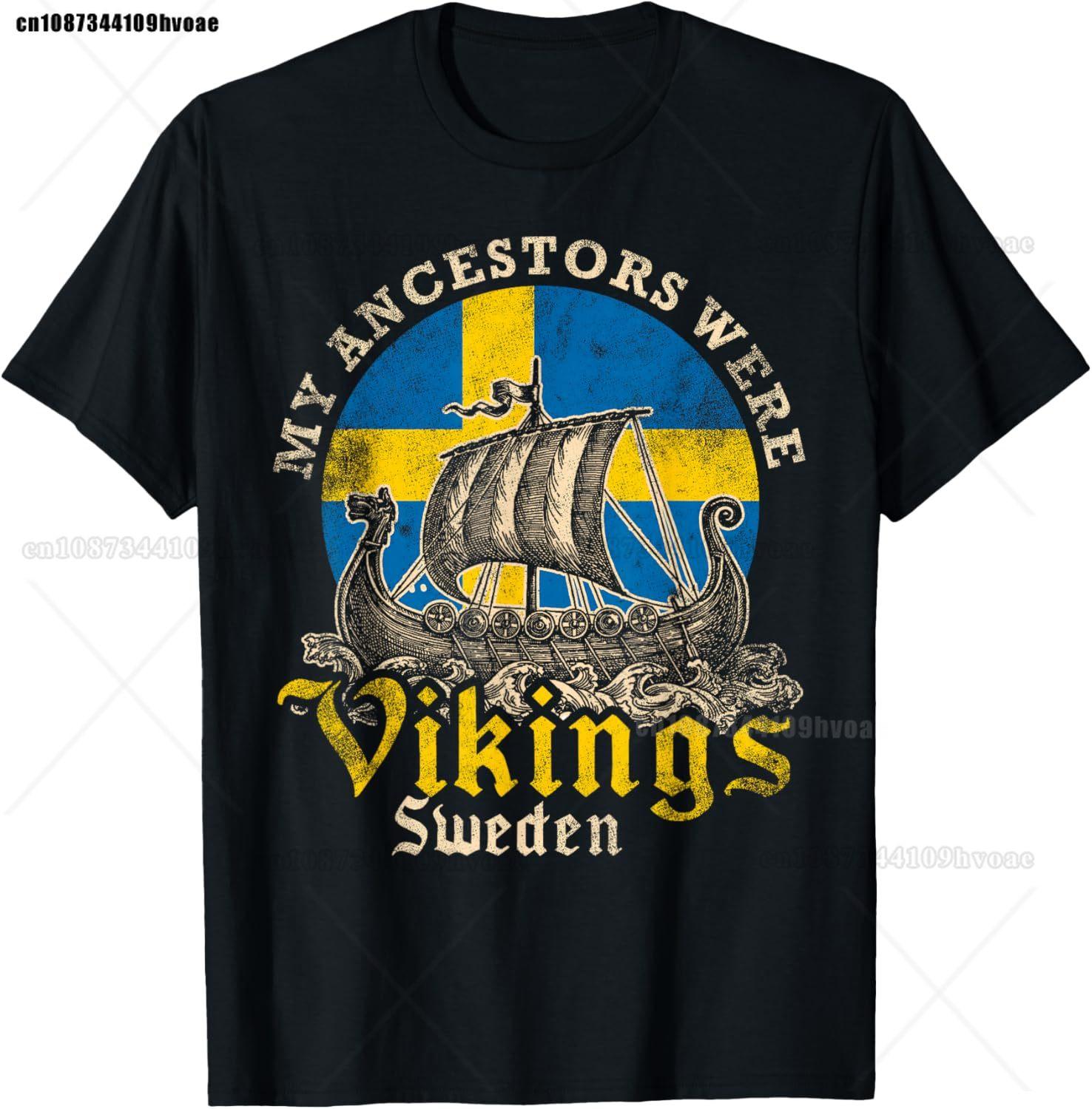 Swedish Sweden Swede Viking Ship Flag TShirt S