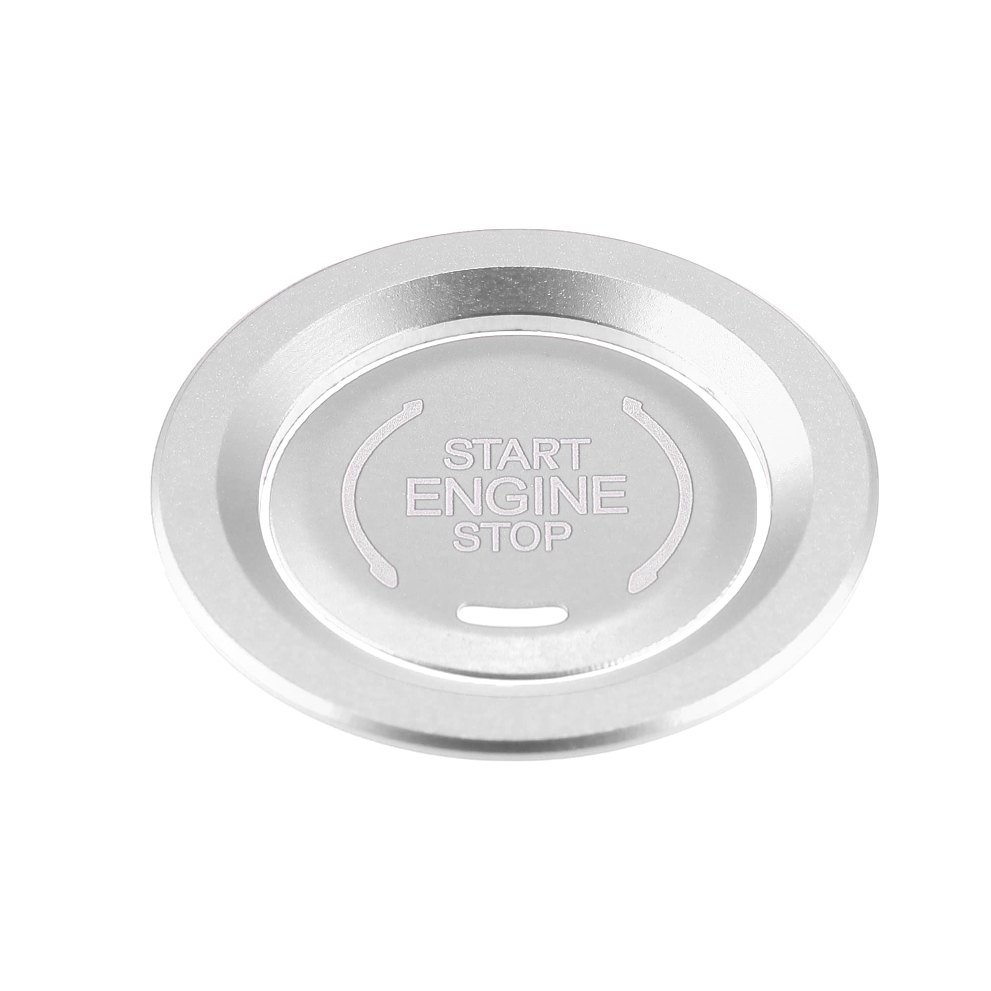 A ABSOPRO Car Engine Start Ignition Cover Trim Aluminum Alloy серебряный