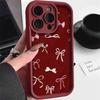 Rote Schleife Mode Muster Handyhülle geeignet für iPhone 17 16 15 14 13 12 11 Pro/Max/Plus sturzfest und stoßfest Rückseite